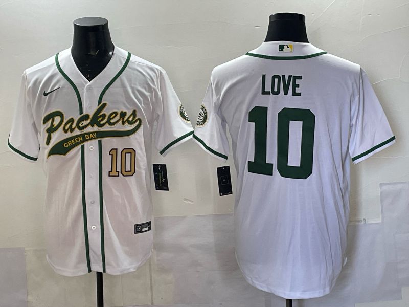 Men 2025 Green Bay Packers #10 Love white Joint Name Nike Limited NFL Jersey style 004